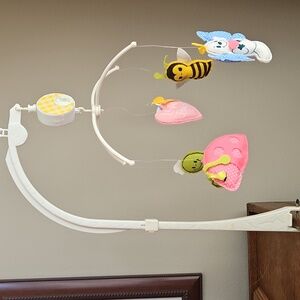 Baby Mobile with Pink and Yellow Accents